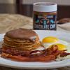 Chocolate Chip Pancakes, Eggs & Bacon